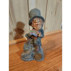 Finnians Guardians of the Blarney Stone Leprechaun Figurine Ladech Accordian